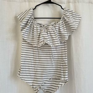 JCrew Off-the-shoulder Striped Bodysuit (M)